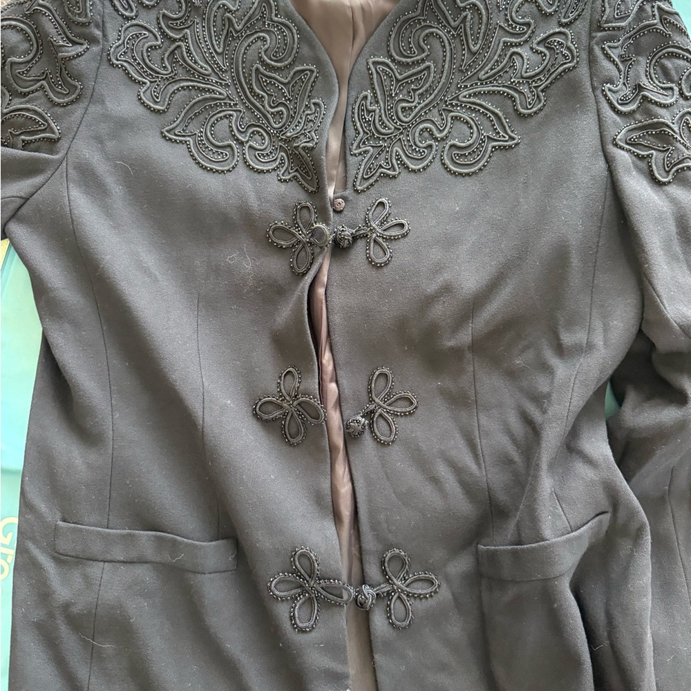 Trendy Embellished Black Women's Jacket